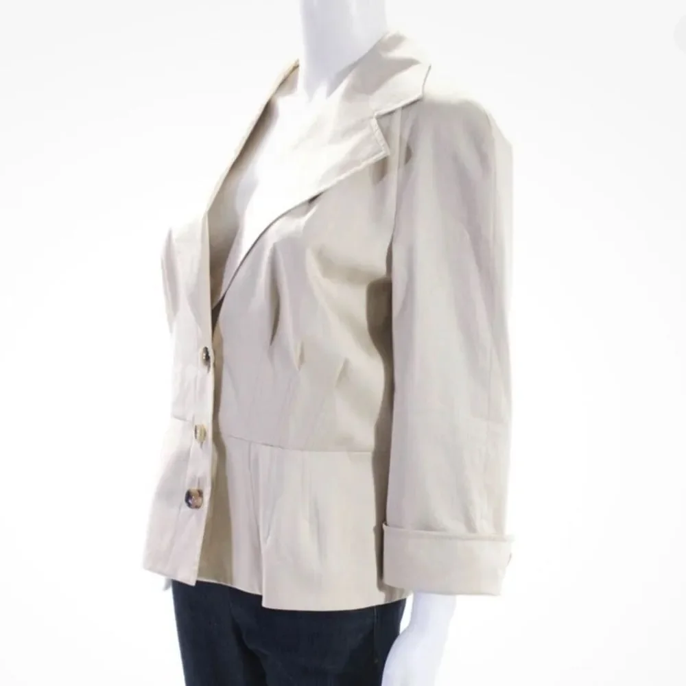 Escada Tan‎ Belted Cropped Trench utility coat jacket size 38 8